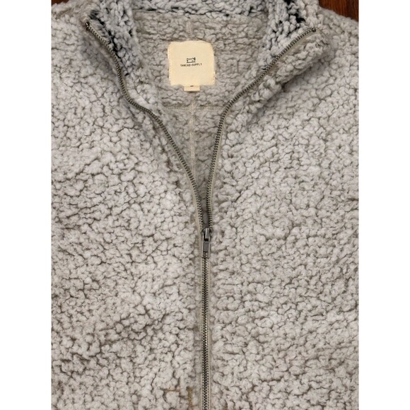 Thread & Supply Sherpa Vest Women's Medium Ivory White Gray Soft Cozy - Picture 5 of 16